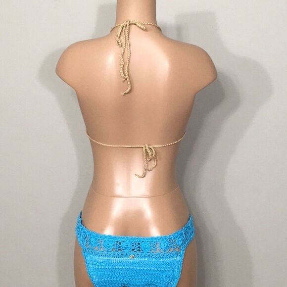 PILYQ Romance & blue crochet bikini set.M-top/L-bottom NWT - Picture 4 of 9